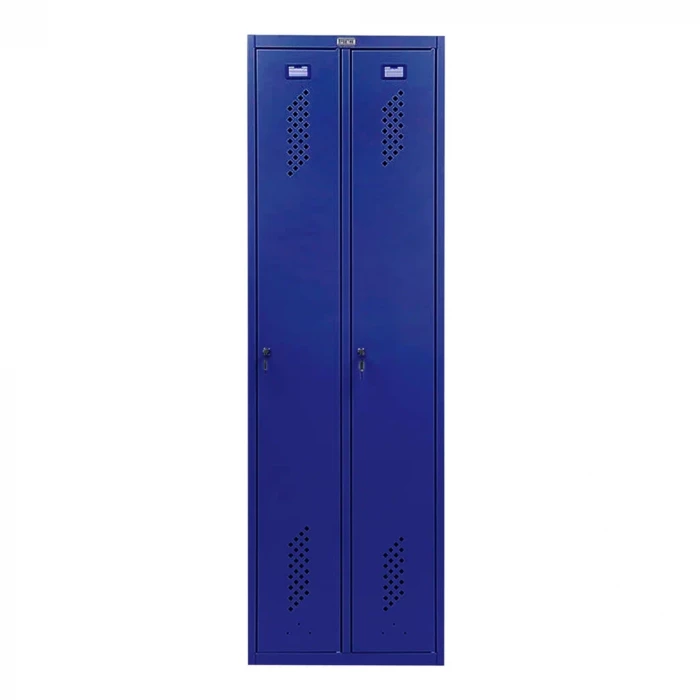Шкаф металлический двухсекционный синий