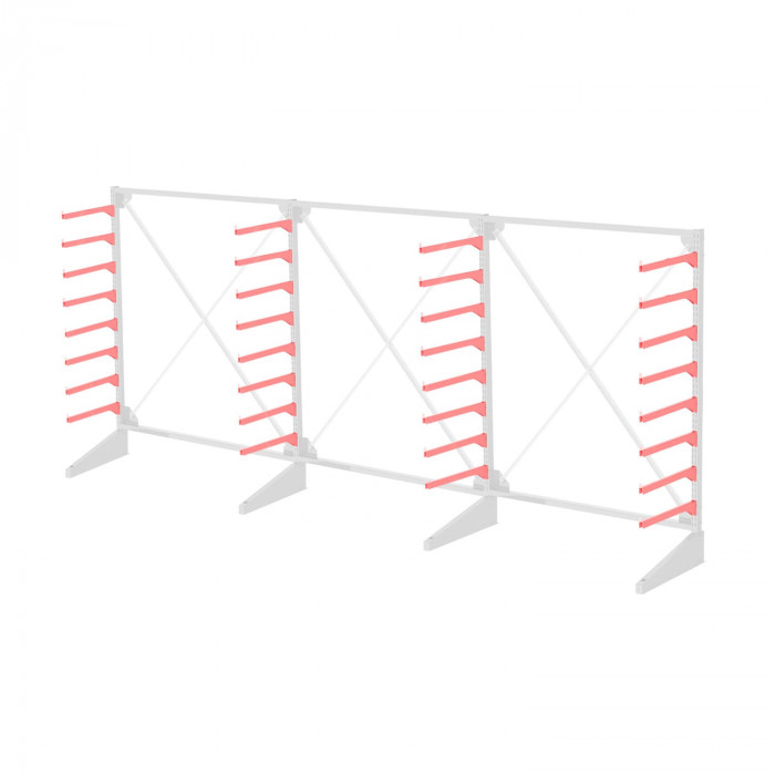 Стеллаж консольный односторонний Sortex 1920х4808х720 8 ярусов