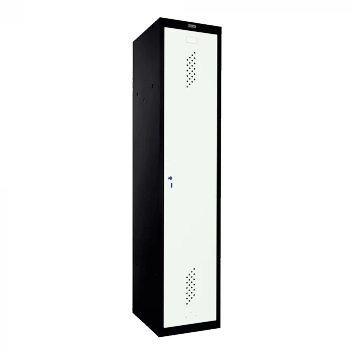 Шкаф металлический однодверный черный с белым