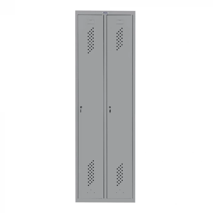 Шкаф металлический двухсекционный сигнальный серый